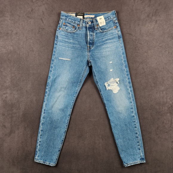 Levi's Denim - Levis Wedgie Jeans Womens 24 Blue Distressed High Rise Button Fly 22861-0107 NEW